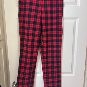 Isaac Mizrahi Red and Black Plaid Pants
